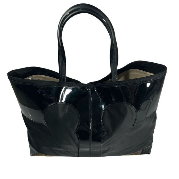 Tory Burch Black Patent Leather & Nylon Ella Tote Bag - Picture 11 of 12
